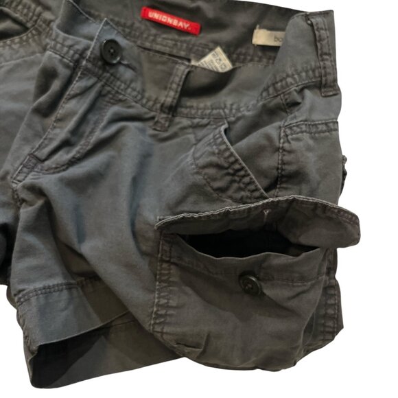 UNIONBAY Utility Shorts Junior Sz 3 Boy Fit 100% Cotton Union Bay Grey 6 Pockets - Picture 4 of 7